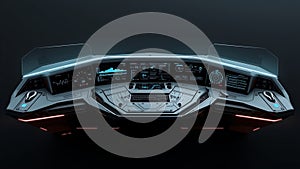 Futuristic Control Dashboard with Digital Data Interface